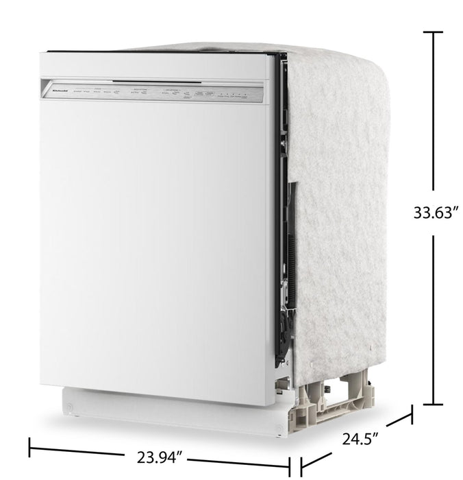 Lave-vaisselle KitchenAid de 24 po et de 47 dBA avec panier à ustensiles sur le troisième niveau - blanc - KDFS224SWH 