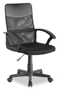 Chaise de bureau Pixel de 22 po en tissu à mailles avec soutien lombaire - noire