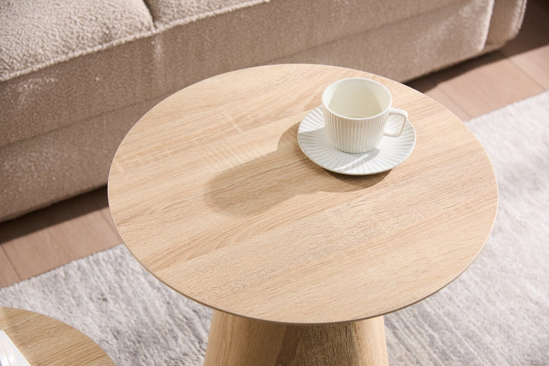 2 tables d’appoint rondes Sloane - blanc vieilli 