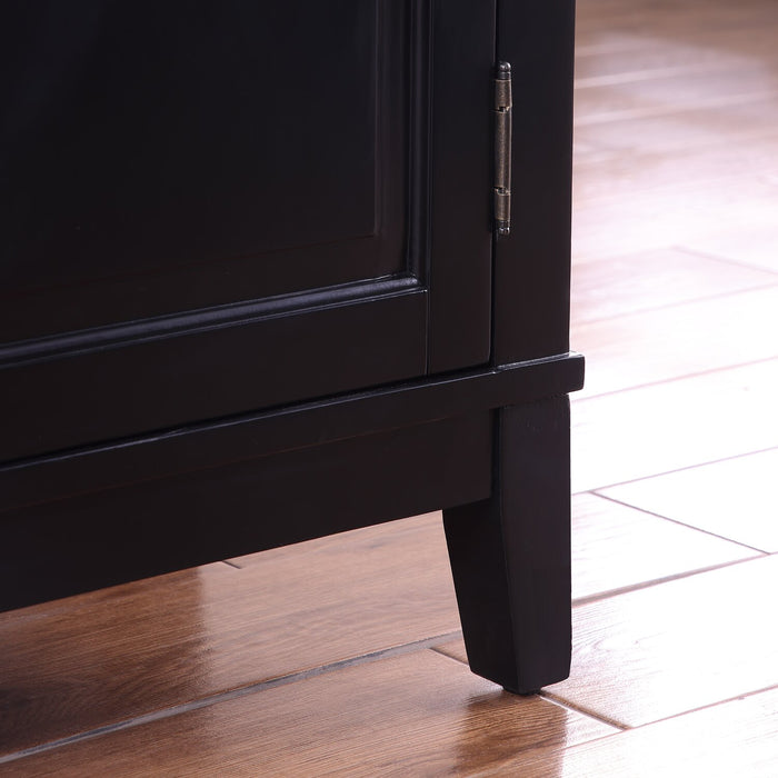 Armoire vitrée arquée Aeris de Kort & Co. avec portes en verre - noir mat et chêne naturel 