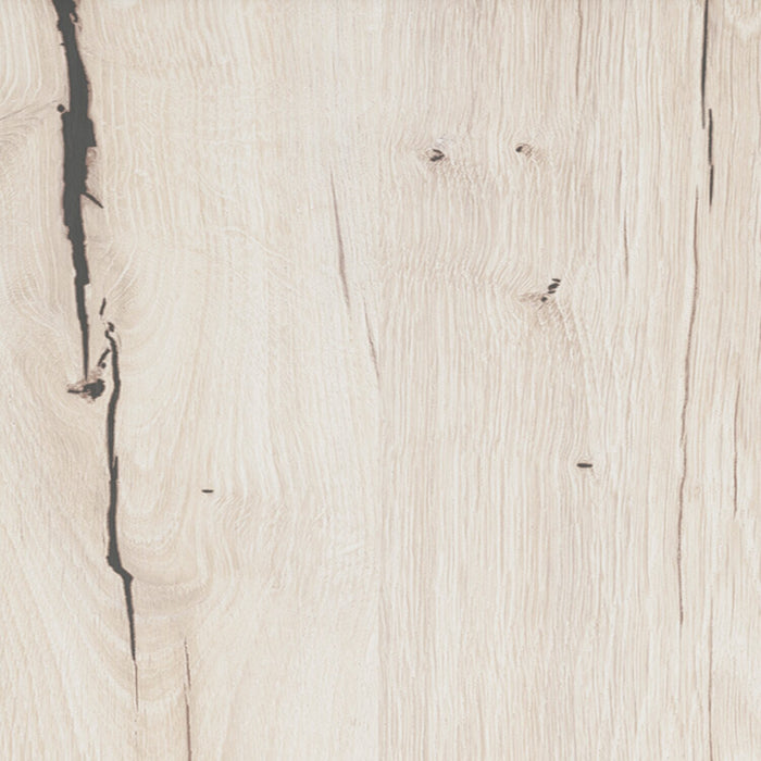 Lit à panneaux Derekson avec tête de lit et cadre de lit, blanc rustique - format grand lit