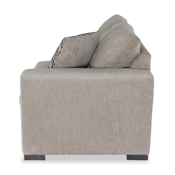 Sofa-lit sectionnel enveloppant de gauche Legend 2 pièces fabriqué au Canada en tissu de chenille - beige platine