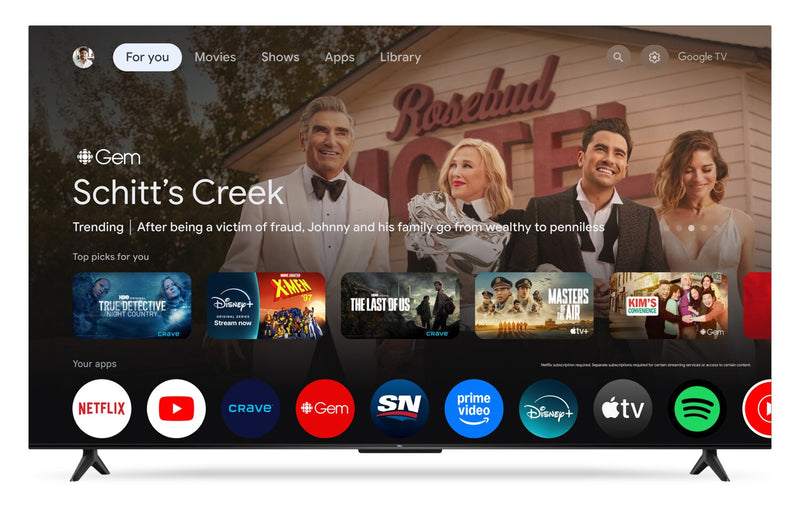 Téléviseur intelligent TCL S45K UHD 4K de 55 po avec Google TVMC