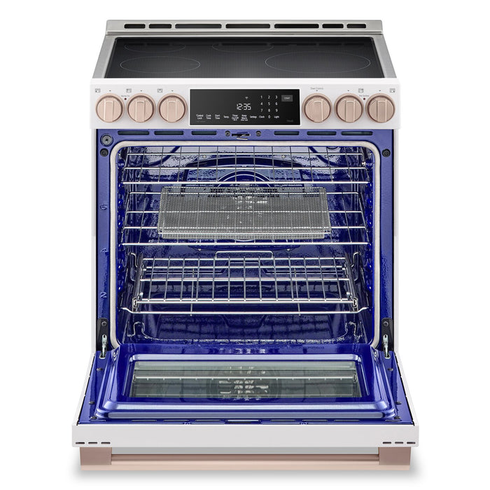 Cuisinière à induction LG Studio de 6,3 pi3 avec hublot InstaViewMD, friture à air et Air Sous Vide - essence blanche - LSIS6338NE