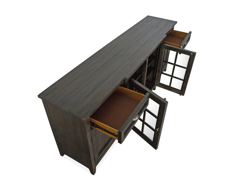 Meuble pour téléviseur traditionnel Wesley de 80 po avec rangement et système de gestion des câbles pour téléviseurs jusqu’à 85 po - graphite