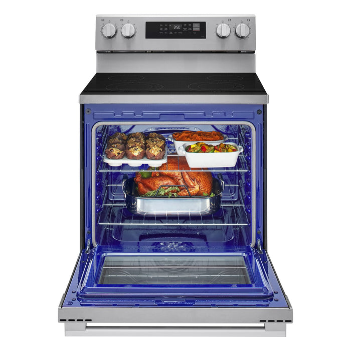Cuisinière intelligente électrique LG de 6,3 pi³ et de 30 po avec convection ProBake ConvectionMD et EasyCleanMD - acier inoxydable - LREN6321YE