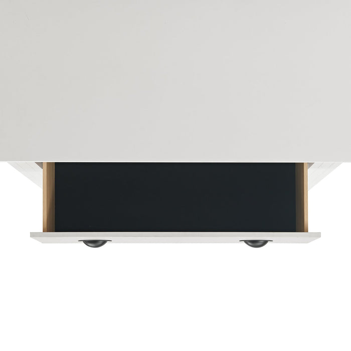 Commode verticale de chambre à coucher Ella de 36 po (L) x 53 po (H) à 5 tiroirs - blanche