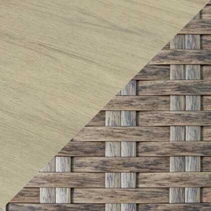 Foyer-table Muskoka pour la terrasse à l’extérieur - 50 000 BTU, osier en résine, métal - beige