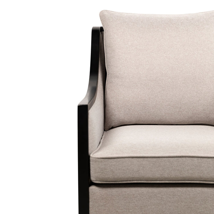 Fauteuil d’appoint Posh de 28,14 po en tissu avec coussins de dossier et de siège amovibles et pattes en bois - beige