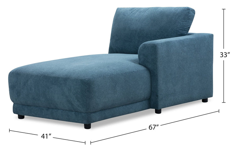 Fauteuil modulaire de droite Voyage en tissu avec coussins de dossier amovibles - bleu