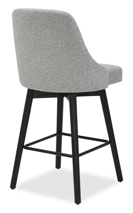 Tabouret Nash de hauteur comptoir en tissu de polyester et en métal avec siège pivotant - gris foncé