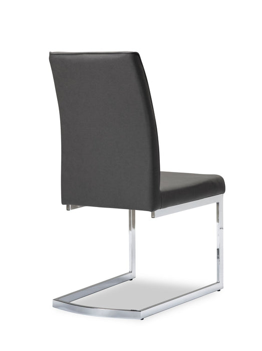 Chaise de salle à manger Naya en cuir végétalien et en métal - grise