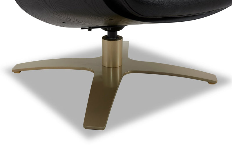 Fauteuil pivotant inclinable Halo en cuir véritable de qualité supérieure avec repose-pieds 