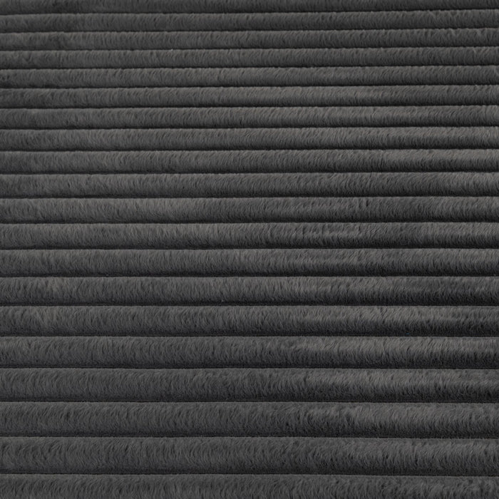 Carpette Dream Step à canaux en fausse fourrure gris foncé avec mousse à mémoire de forme - 5 pi x 7 pi
