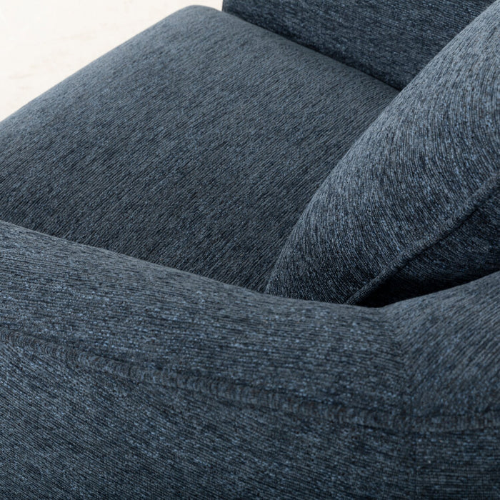 Fauteuil d’appoint pivotant Rio de 34,5 po en tissu de chenille - bleu