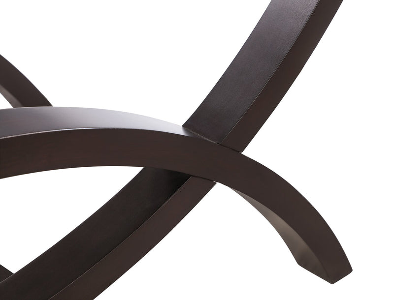 Table à café moderne Ricci de 48 po avec dessus en verre - verre avec pattes au fini espresso