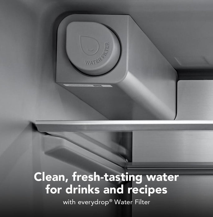 Réfrigérateur KitchenAid de 29 pi3 à portes françaises - minerai noir - KRMF436SBE