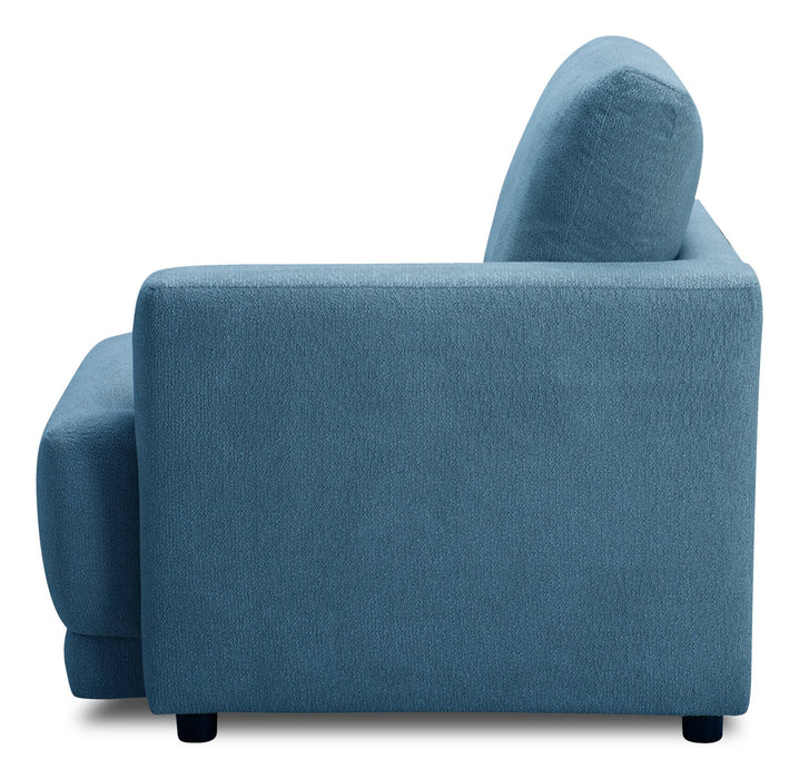 Fauteuil modulaire de droite Voyage en tissu avec coussins de dossier amovibles - bleu
