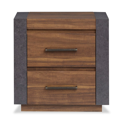  Table de nuit Dante de Scott Living de 24 po (L) x 24,3 po (H) à 2 tiroirs - brune