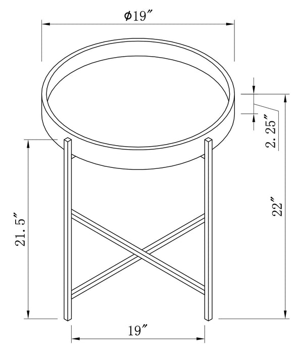 Table d’appoint Soren de 20 po - noyer miel