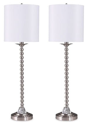 Ensemble 2 lampes de table de 30 po en nickel brossé