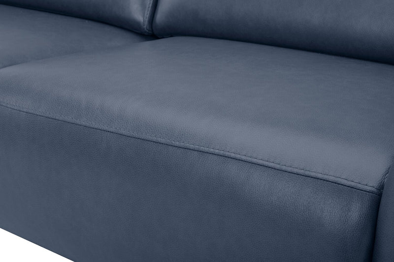 Sofa à inclinaison électrique Riviera en cuir véritable de qualité supérieure - bleu