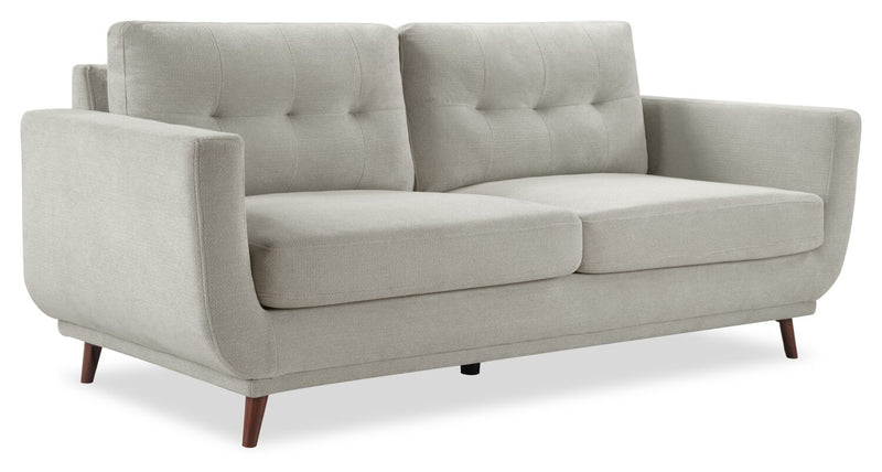 Sofa Cosmo de 80 po en tissu avec coussins de dossier capitonnés - gris