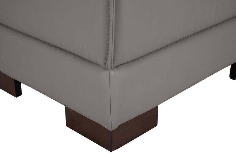 Sofa sectionnel de droite Citadel 2 pièces en cuir véritable de qualité supérieure avec pattes en bois - gris