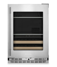 Refroidisseur à boissons KitchenAid de 24 po avec grilles à devant en bois - acier inoxydable PrintShieldMC - KUBR524SPS