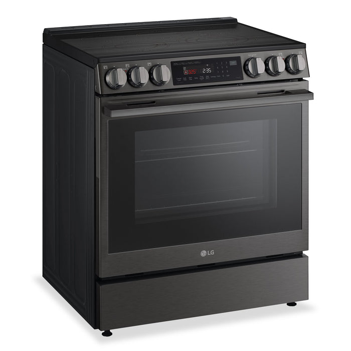 Cuisinière intelligente électrique LG de 6,3 pi3 avec friture à air - acier inoxydable noir - LSEL6335ZE