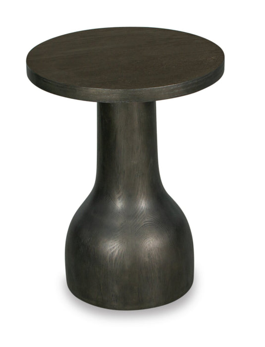 Table de bout moderne ronde Eldon de 20 po en bois massif - grain de café