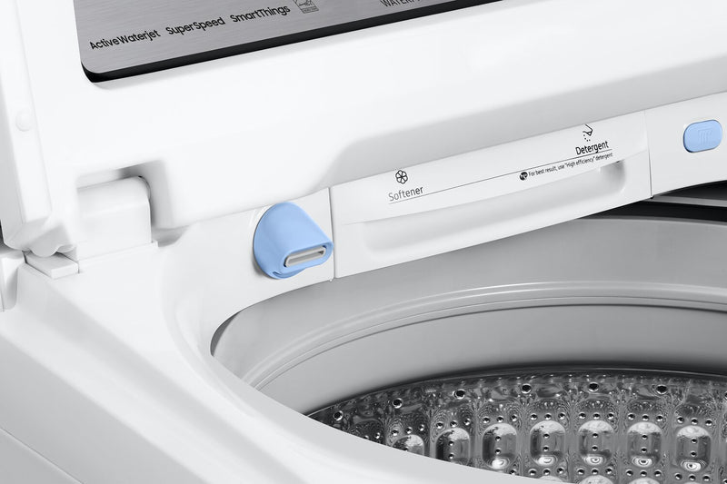 Laveuse intelligente Samsung à chargement par le haut de 6 pi3 avec lavage Super Speed - blanche - WA52DG5500AWUS