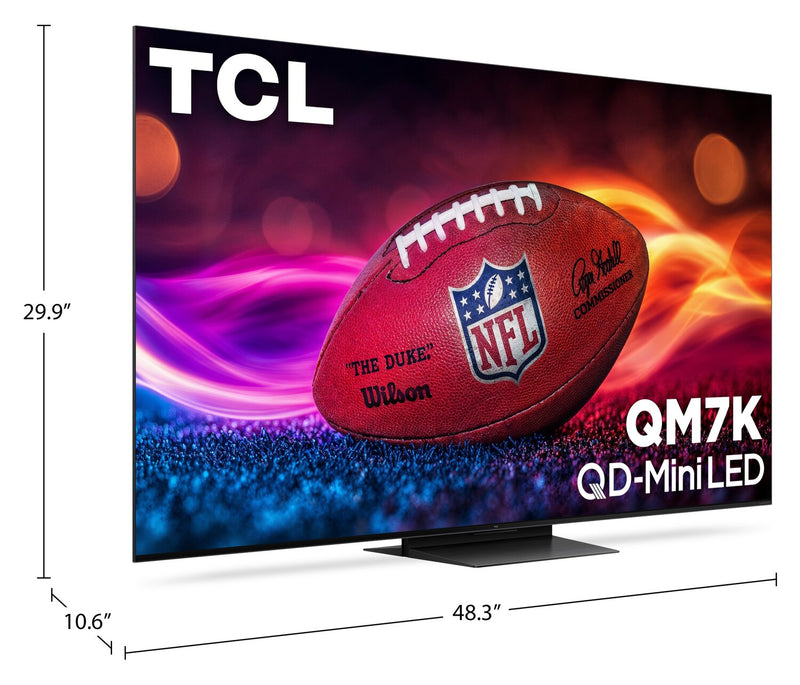 Téléviseur intelligent QLED Mini DEL TCL QD QM7K UHD 4K de 55 po avec Google TVMC (55QM7K) - modèle 2025