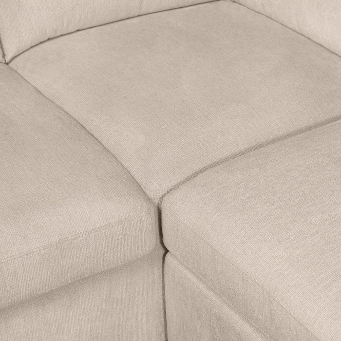 Sofa-lit sectionnel de droite Envy 2 pièces en tissu de chenille - beige amande