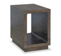Table de fauteuil moderne Avalon de 16 po en bois massif avec tablette - brune