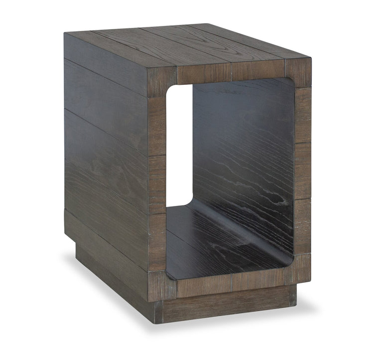 Table de fauteuil moderne Avalon de 16 po en bois massif avec tablette - brune