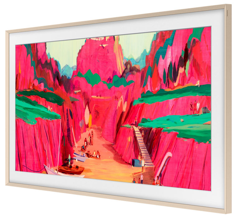 Cadre décoratif personnalisable pour téléviseur The Frame Pro de 75 po de Samsung - sable doré biseauté