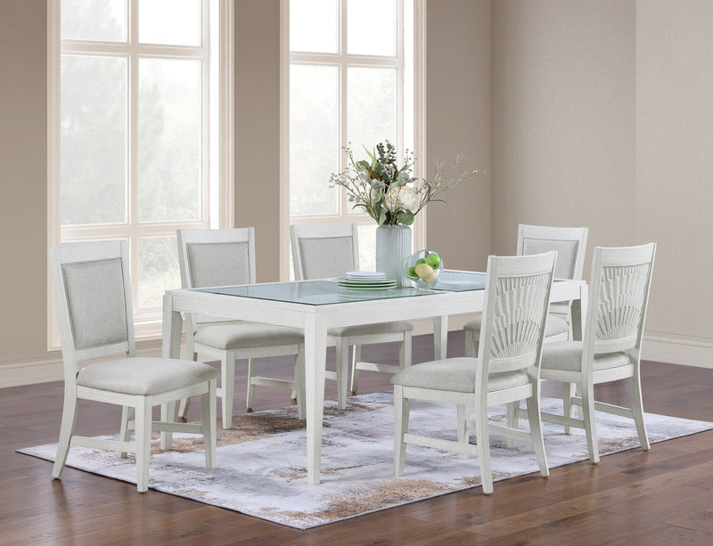 Ensemble de salle à manger Vida 7 pièces avec table de 78 po (L) et 6 chaises - sable
