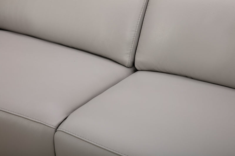 Sofa à inclinaison électrique Riviera en cuir véritable de qualité supérieure - gris clair