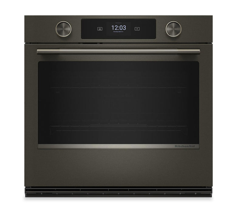 Four mural combiné intelligent électrique KitchenAid de 30 po avec caméra de cuisson - minerai noir - KOES930SBE