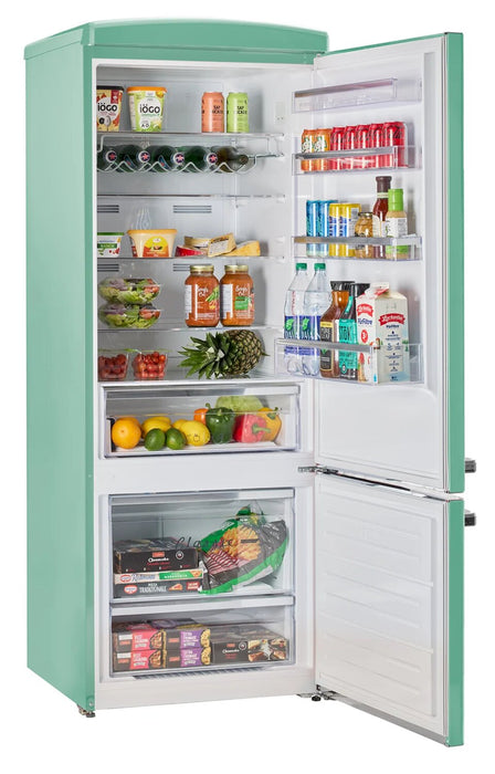 Réfrigérateur Classic Rétro d’Unique de 28 po et de 17 pi3 à congélateur inférieur - turquoise - UNQ-455L T AC