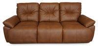  Sofa à inclinaison électrique Bello de 91,7 po en tissu d’apparence cuir - brun