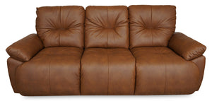 Sofa à inclinaison électrique Bello de 91,7 po en tissu d’apparence cuir - brun