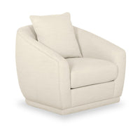  Fauteuil d’appoint pivotant Rio de 34,5 po en tissu de chenille - blanc ivoire
