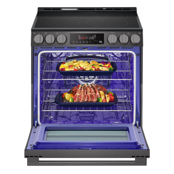 Cuisinière intelligente électrique LG de 6,3 pi3 avec friture à air - acier inoxydable noir - LSEL6333ZE 