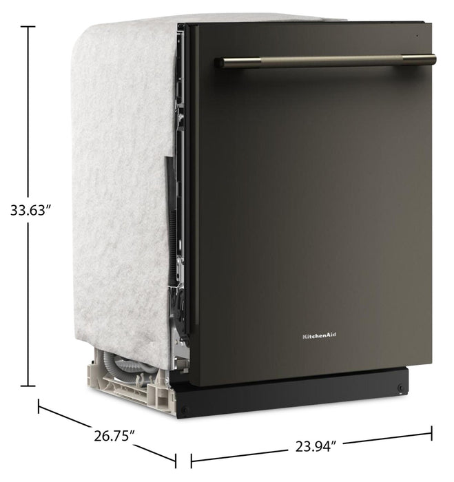 Lave-vaisselle KitchenAid de 24 po et de 41 dBA avec 3e panier à jets - minerai noir - KDTS324SBE