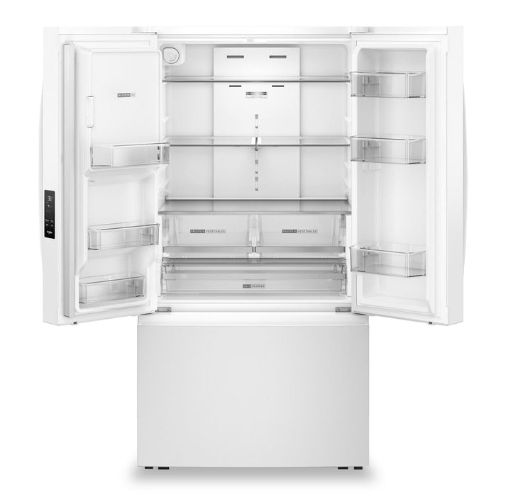 Réfrigérateur Whirlpool de 36 po et de 30 pi3 à portes françaises avec eau et glaçons - blanc - WRFF3536SW