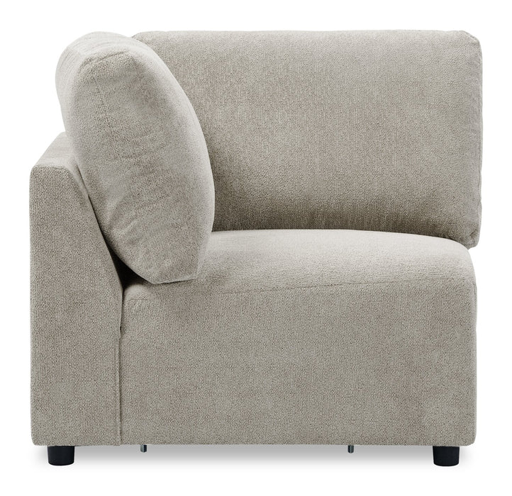 Fauteuil en coin modulaire Voyage en tissu avec coussins de dossier amovibles - Beige