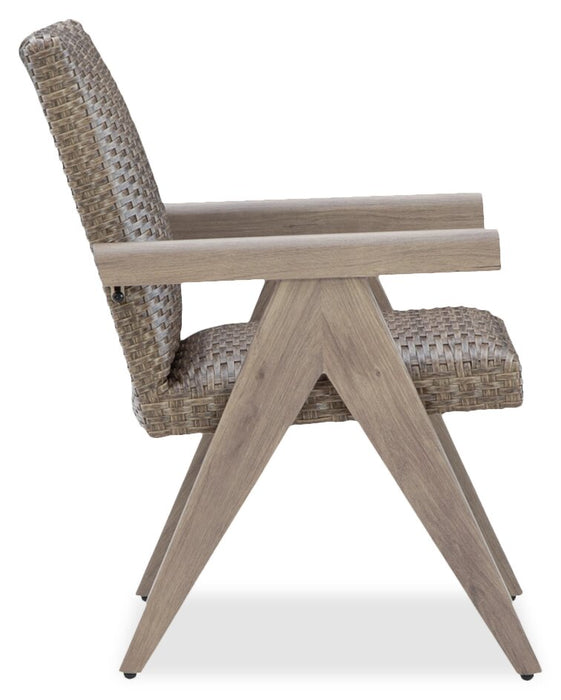 Ensemble de 2 chaises Muskoka pour la terrasse à l’extérieur - osier en résine, résistant aux rayons UV et aux intempéries - beige