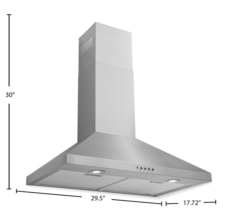 Hotte murale de 30 po de style auvent en acier inoxydable - FHWC3075LS